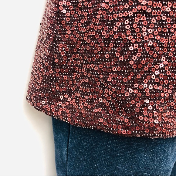 Express Burgundy Sequin Camisole Tank Top - Picture 4 of 16
